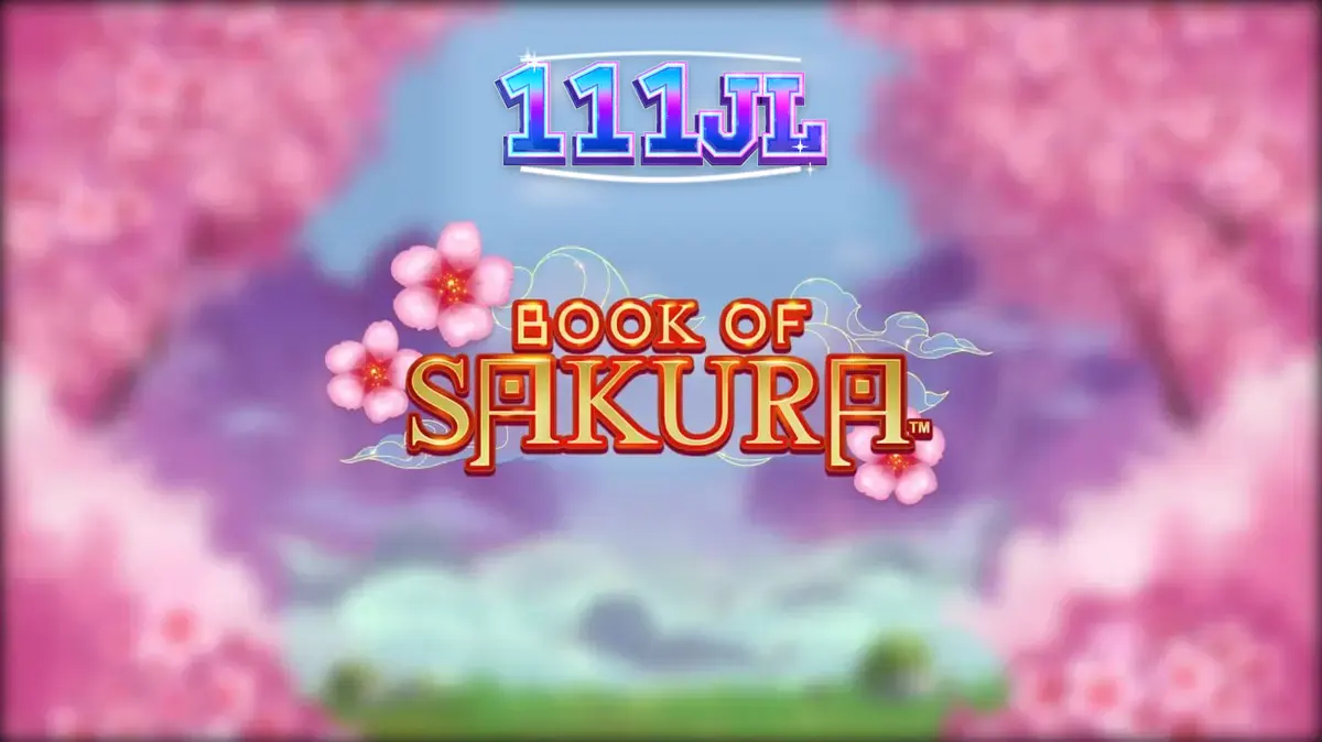 Isang tanawin ng cherry blossom valley na may temang Hapon sa Book of Sakura slot